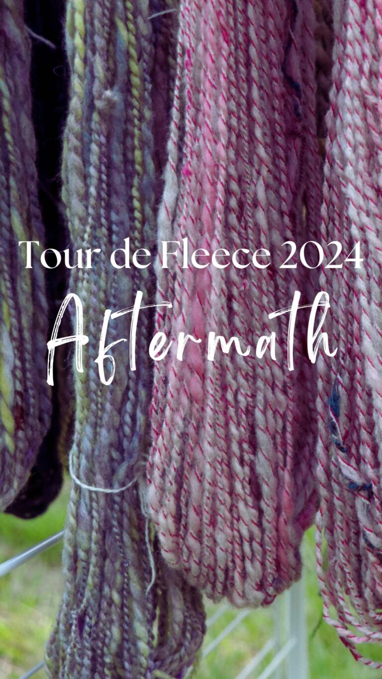 skeins of yarn hanging to dry