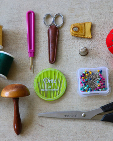tools in a sewing kit
