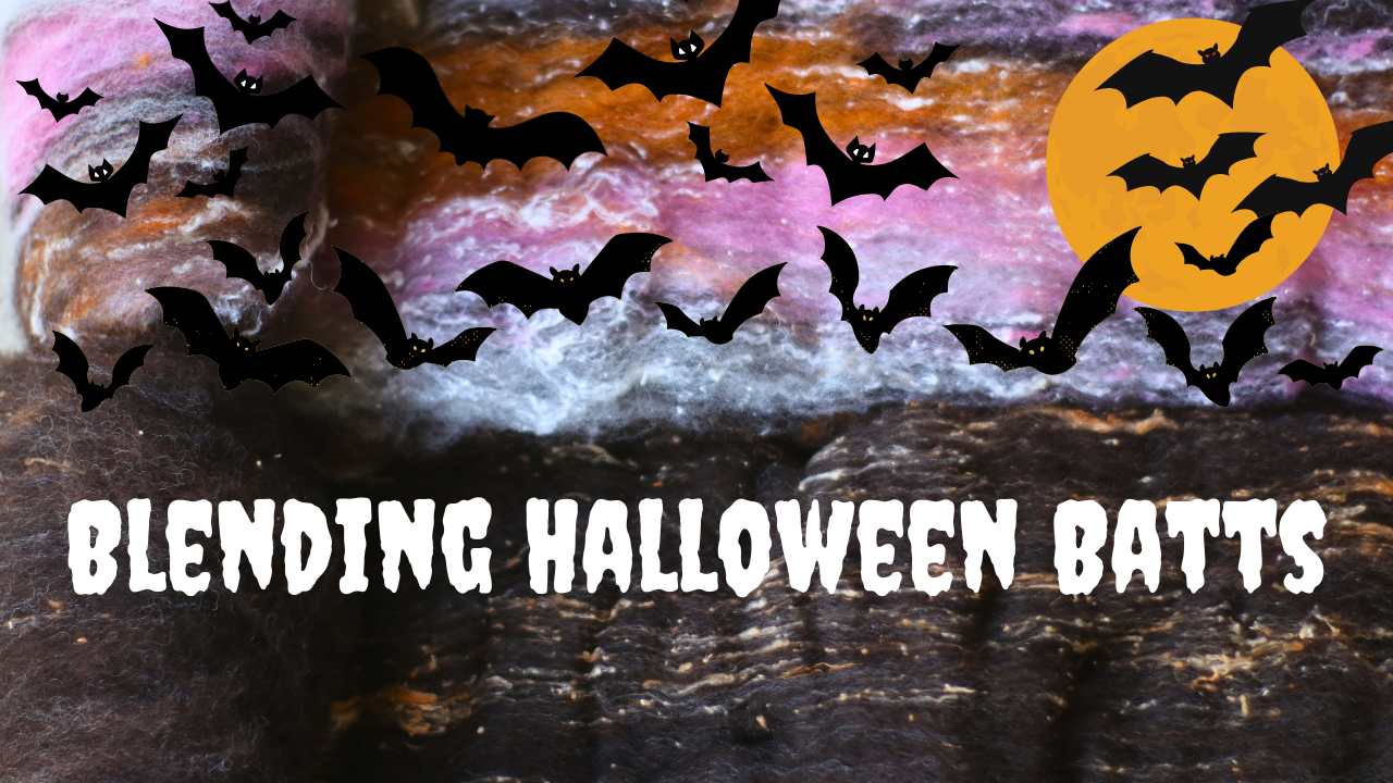 some halloween themed spinning batts, with graphics of bats flying