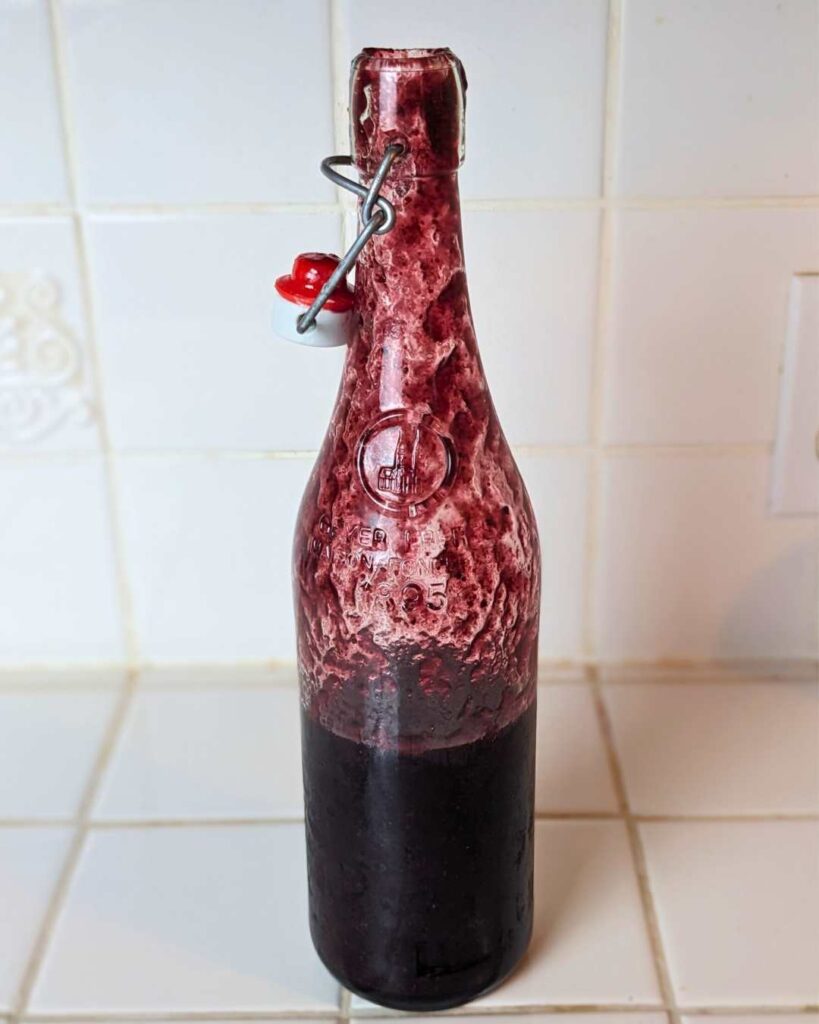 a bottle of blueberry syrup