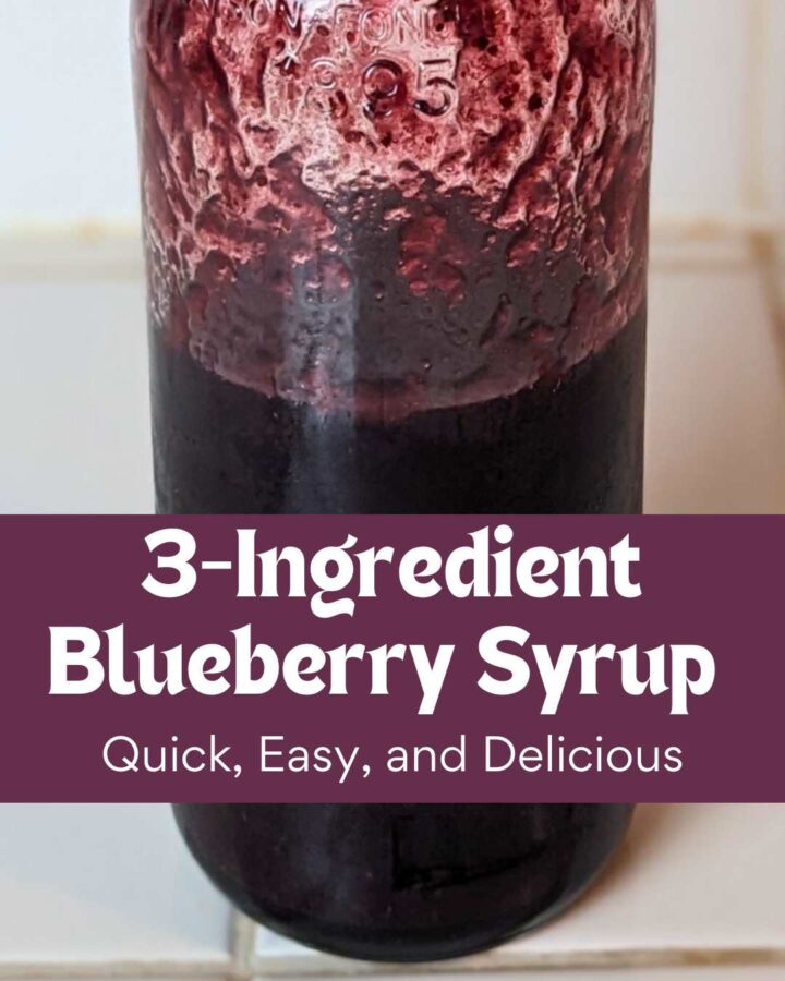 a bottle of blueberry syrup