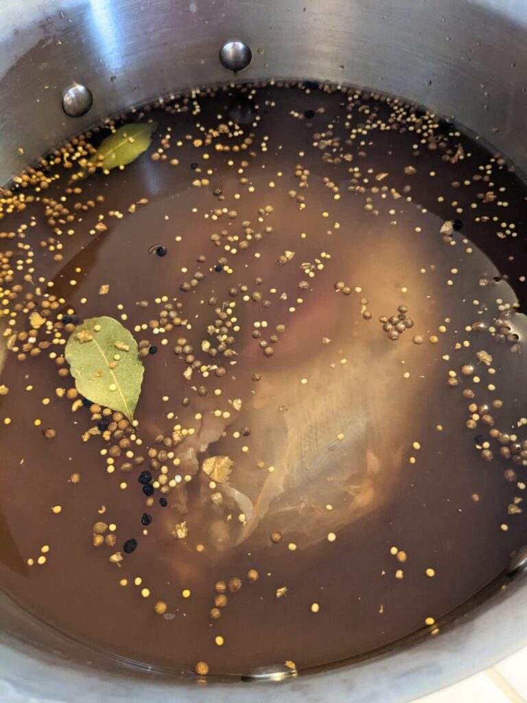 venison and brine after brining for four days