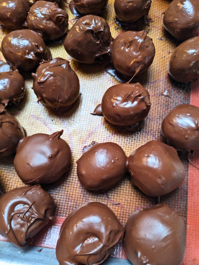 chocolate covered peanut butter balls