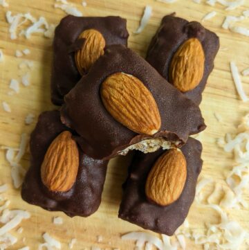 homemade almond joy candy bars