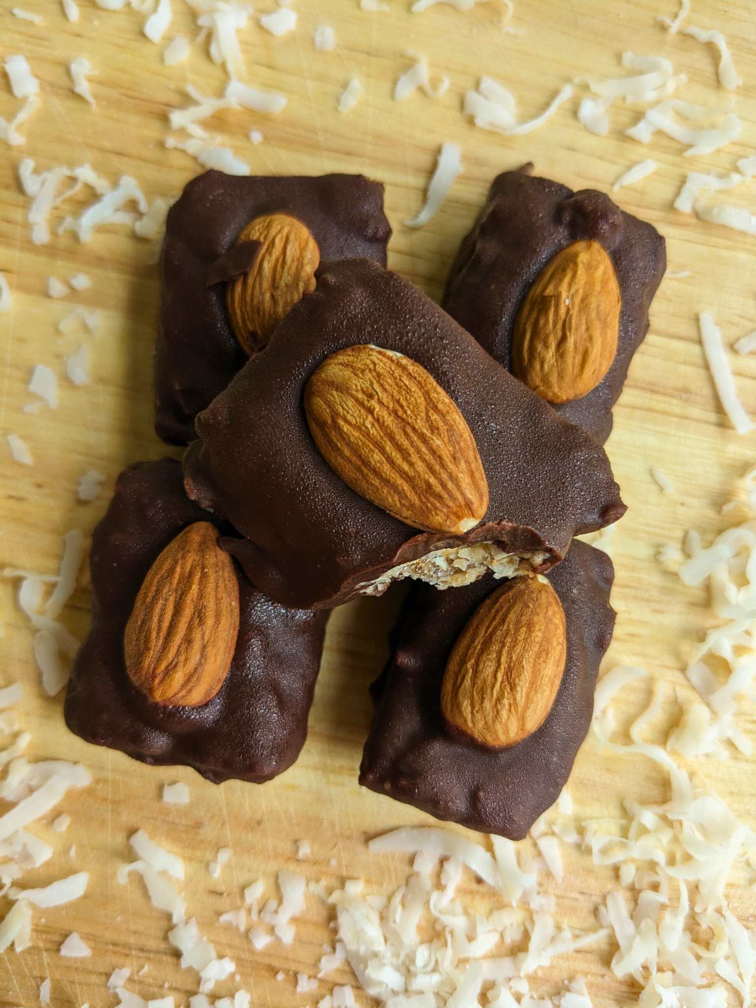 homemade almond joy candy bars