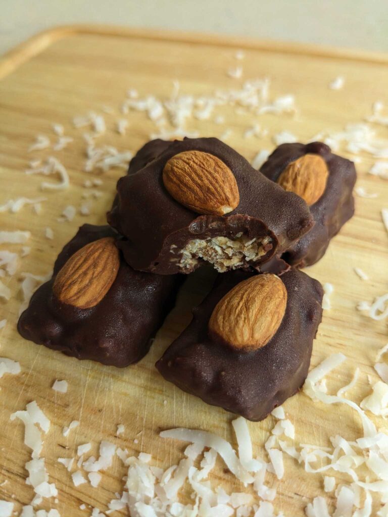 homemade almond joy candy bars