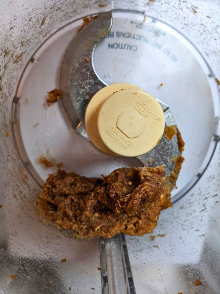 dates blended into a sticky paste