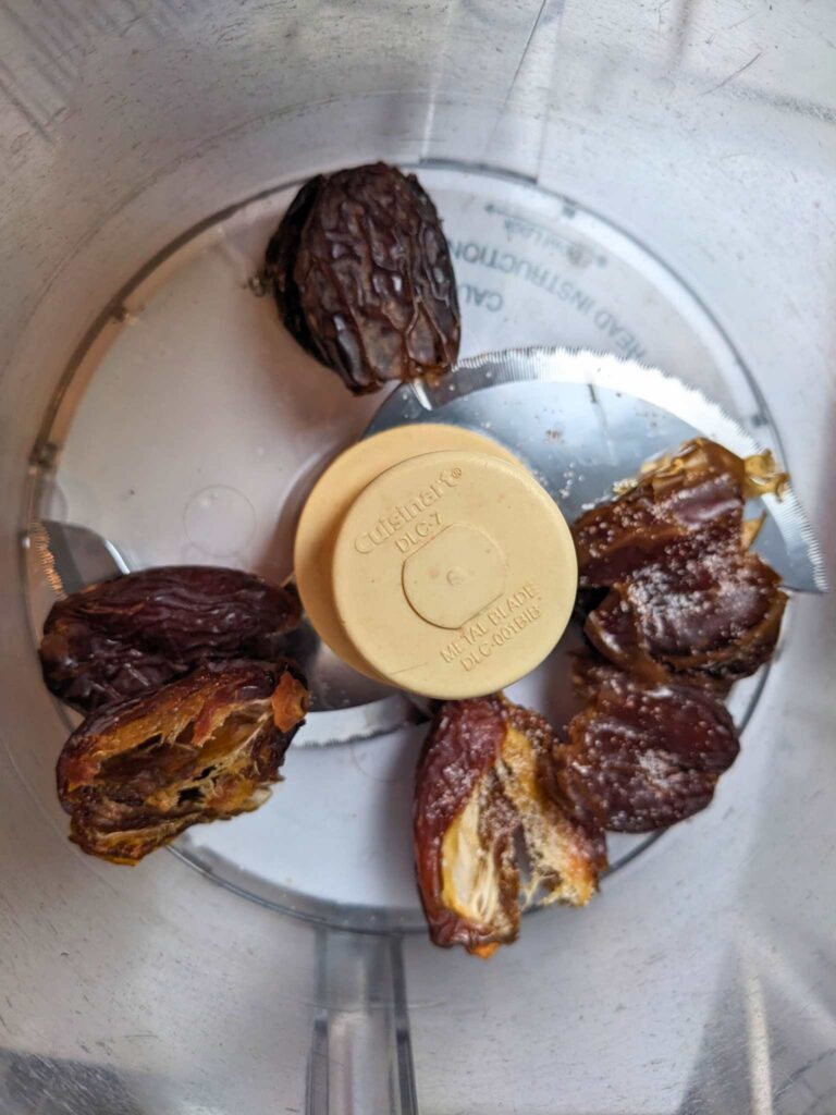 pitted dates in a food processor
