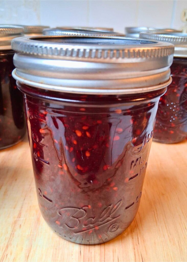 a jar of homemade blackberry jam